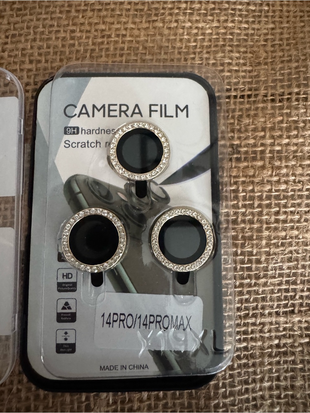 Camera lens protectors gold with rhinestones